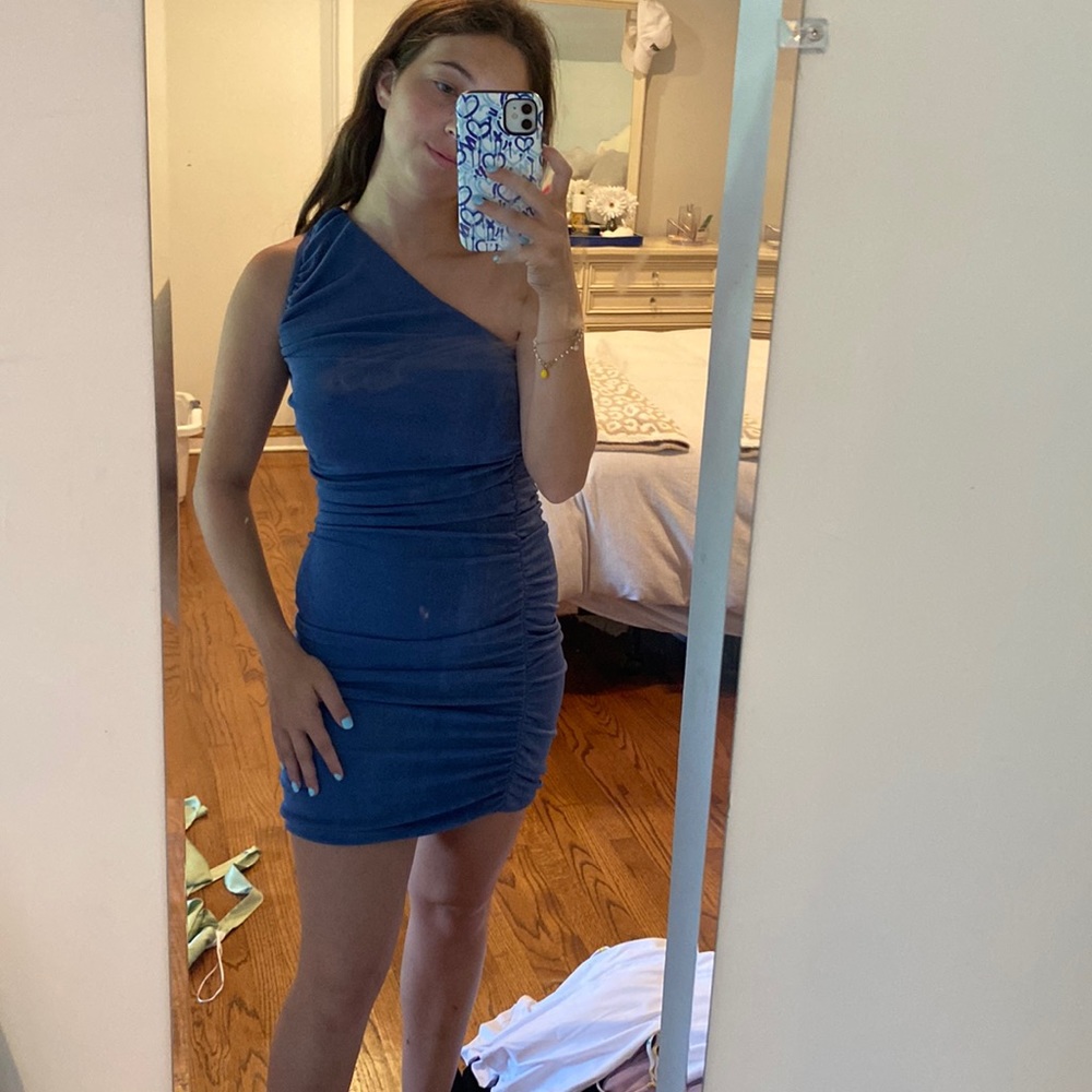 Super cute blue dress with ruffles